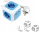 ,Разклонител с 4 гнезда и 2хUSB charger 1.4м х 1,,5мм2 кабел,, бяло/син ,