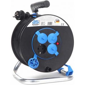 Макара 50м H05VV-F 3G1.5mm2 термична защита 4 шуко с капак и водач на кабела