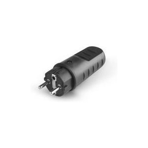 Щепсел черен Шуко/Фр.стандарт 2P+Т 16A ІP44 гумиран 