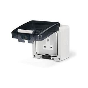 ,Контакт BRITISH Standart 16A за открит монтаж,,  IP66 при включен консуматор  95х95мм,, ,