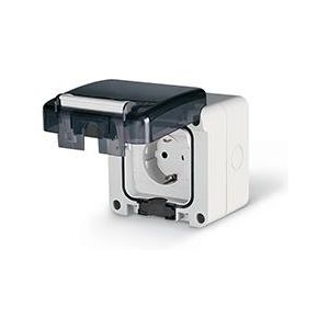 ,Контакт шуко 16A за открит монтаж с детска защита,,  IP66 при включен консуматор ,