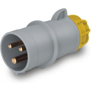 Промишлен щепсел подвижен жълт 2P+Е 16A 4h IP44