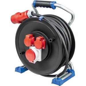 Макара трифазна 30м H07RN-F 5G2,5mm2 IP44 термична защита 2 шуко + 3P+N+T 16A с капак 