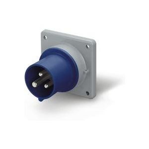 Промишлен щепсел 2P+Е 16A 200-250V, IP54, 6h, панелен монтаж 75x75мм 