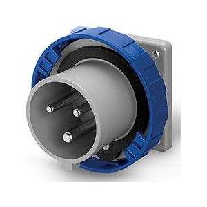 Промишлен щепсел 2P+Е 32A 200-250V,  IP66/67, 6h, панелен монтаж 75x75мм 