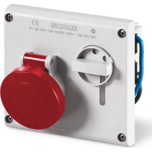 Промишлен контакт за скрит монтаж 32A 3P+N+E IP44 с механична блокировка