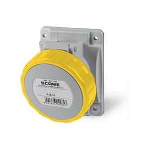 ,Промишлен контакт ЖЪЛТ 2P+Е 16A 100-130V,,  IP66/67,, 4h,, 70х87мм ,