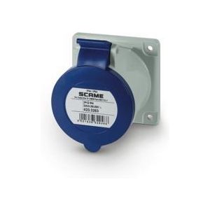 ,Промишлен контакт 2P+Е 32A 230V,, IP54 ПРАВ,,75х75мм ,