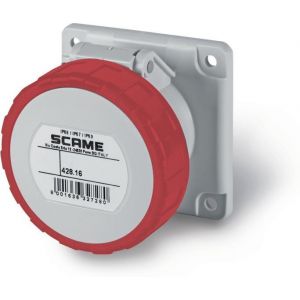 Промишлен контакт 3P+Е 16A IP67/69 ПРАВ+E252 75х75мм 