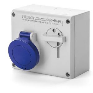 Промишлен контакт 2P+Е 16A IP44 с механична блокировка