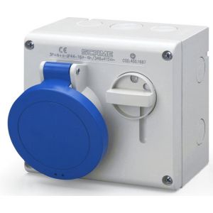 Промишлен контакт 2P+Е 32A IP44 с механична блокировка