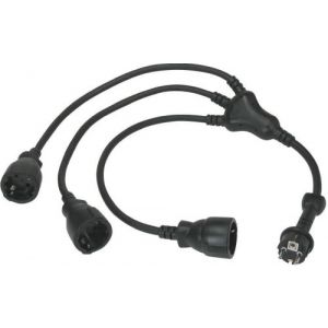Разклонител 3х Шуко 0.6м метра гумиран кабел Octopus IP44