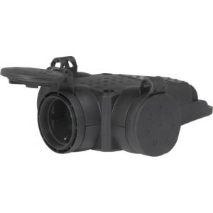 Куплунг 3х Шуко 2P+Т 16A гумиран за кабел Т-образен IP44 ver2
