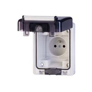 ,Контакт френски стандарт 2P+Е 16A,,  IP66 серия Domoplus панелен монтаж 84х106мм ,