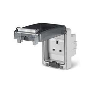 ,Контакт British стандарт 2P+Е 13А,,  IP66 серия Domoplus панелен монтаж 84х106мм ,