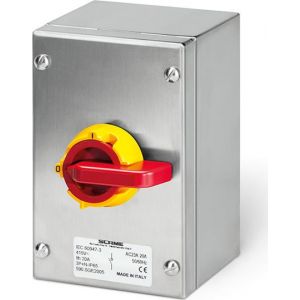 ,Пакетен прекъсвач 2 поз. 40A,, 3P+N,, IP66,, в неръждаемо табло,