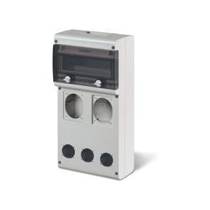 Табло за индустр. контакти и DIN модули, PG вход (10 DIN, 2х16A или 32A и 3хшуко) 