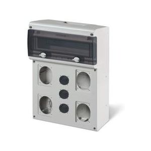 Табло за индустр. контакти и DIN модули, PG вход (14 DIN, 4х16A или 32A и 3хшуко ) 