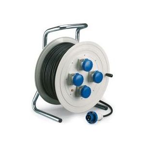 ,Макара индустриална IP44 30 метра х 2,,5мм2 вход 3P+Е 32A и изход 4х 3P+Е 32A ,