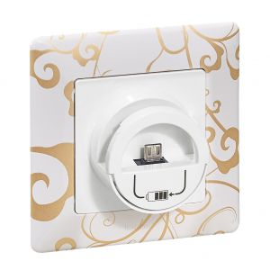 ,Микро USB зарядна станция,, двойна 1500mA 5V  Бяла,