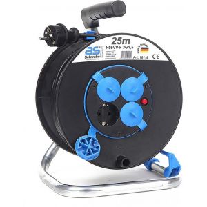 Макара 25м H05VV-F 3G1.5mm2 термична защита 4 шуко с капак и водач на кабела 