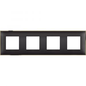 Рамка 4х2 модула Черен със златно 