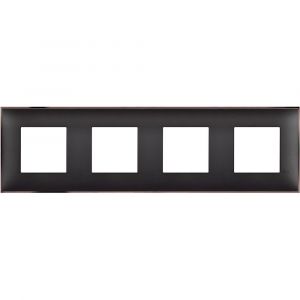 Рамка 4х2 модула Черен с никел