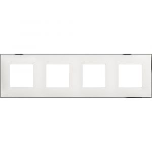 Рамка 4х2 модула Бял с хром 