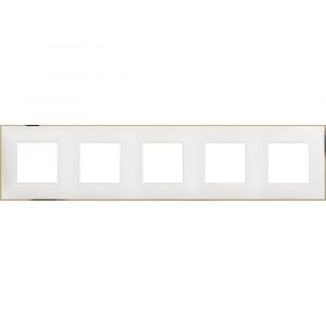 Рамка 5х2 модула Бял със златно