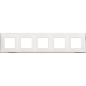 Рамка 5х2 модула Бял с хром 