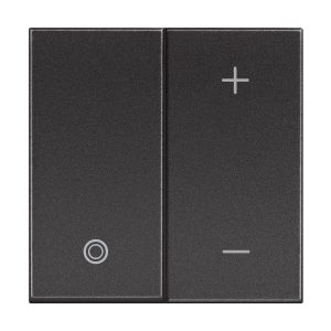 Димер бутонен 150/200/400W LED + 230V товар със защита 2 модула Черен