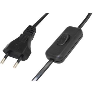 ,Кабел за нощна лампа 2 метра с ключе 2,,5А Черен,