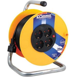 Макара 25м IP20 H05VV-F 3G1.5mm2 термична защита 4 шуко жълта