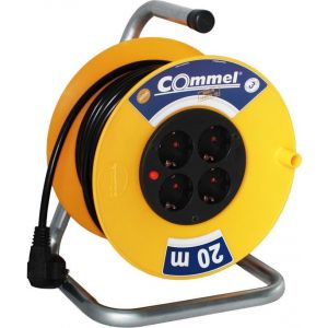 Макара 20м IP20 H05VV-F 3G1.5mm2 термична защита 4 шуко  жълта