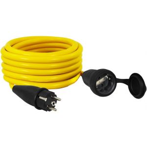 Удължител 5 метра кабел AT N07V3V3-F 3х1.5мм2 IP44 Жълт