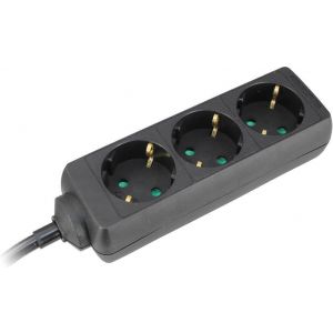 Разклонител 3 гнезда 1.5 метра /1.0мм2 Черен