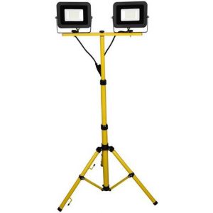 ,Работна лампа 2х30W 2х2400lm 6500K със стойка триножник IP44 220V с кабел H05RN-F 3x1.5mm2 2,,5 метра ,