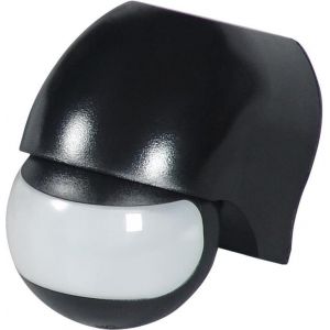 ,Датчик за движение PIR,, за открит монтаж на стена,, 180°,, обхват 12m @ h=2.3m,, IP44 Черен ,