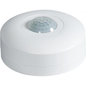 ,Датчик за движение PIR,, за открит монтаж на таван,, 360°,, обхват D6m @ h=2.5m,, IP20 Бял ,