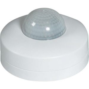 ,Датчик за движение PIR,, за открит монтаж на таван,, 360°,, обхват D12m @ h=2.5m,, IP20 Бял ,