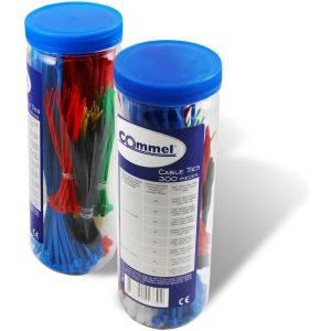 ,Кутия с кабелни връзки цветни 100х2,,5мм-150 броя и 200х3,,5мм-150 броя ,