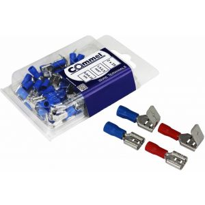 Кабелна обувка мъжка/женска+женска за кабел 0.5-1.5мм2 с размер 0.8х6.35мм в блистер 25+25 бр. 