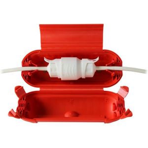 Предпазна кутия червена IP44 за контакт + куплунг 210мм ф70мм 