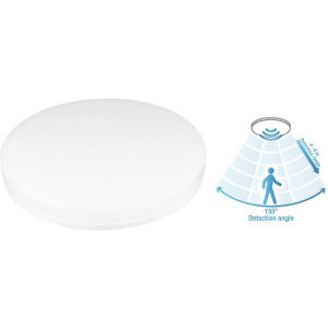 Осветително тяло LED тип плафон с микровълнов сензор 15W IP54 4000K 1250lm  диаметър 220мм 