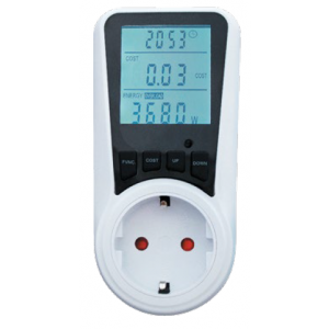 Измервател на мощност, двойна тарифа, LCD дисплей, проверка на мощност, напрежение,честота, ток - 3680W