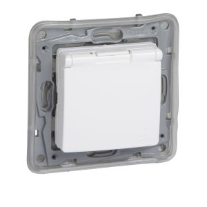 Контакт шуко влагозащитен 16А IP44  Бял